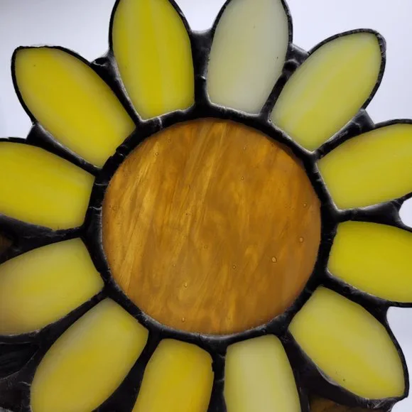 Sunflower Sunshine Art Stained Glass Candle Holder Boho Farmhouse Cottagecore - Picture 5 of 10